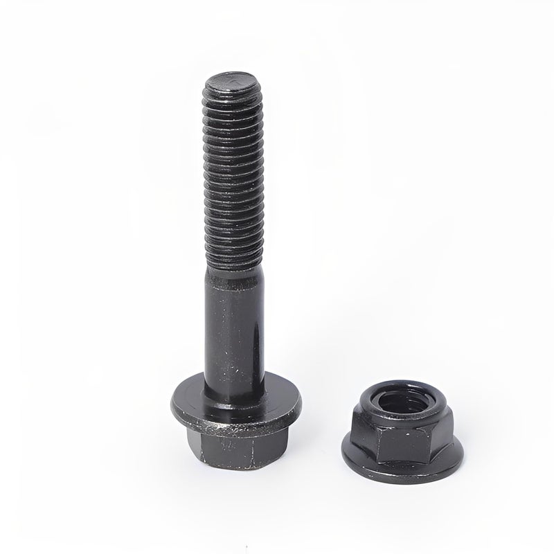 Minho M8-1.25 x 45mm Flange Head Bolts in Carbon Steel Material,Flange Hexagon Screws Come with Flange Nuts,Black Oxide Finish Plated,Partial Thread, 12 Sets - Image 3